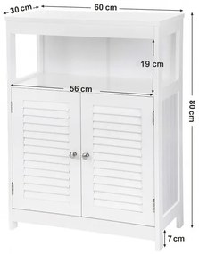 Comoda Baie Cottage Alb, 60 Cm