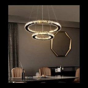 Lustra LED cu telecomanda Cristal Elit'S, wifi 2.4G lumina/rece/calda/neutra intensitate reglabila, 96W