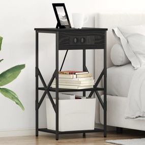 vidaXL Noptiere 2 pcs Stejar negru 41 x 31 x 76 cm Lemn compozit