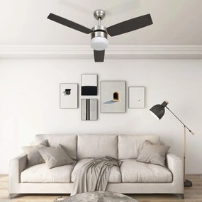 Ventilator tavan cu iluminare telecomanda, maro inchis, 108 cm