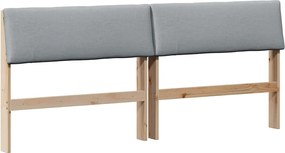vidaXL Tăblie tapițată Gri deschis 200 cm Lemn de pin masiv