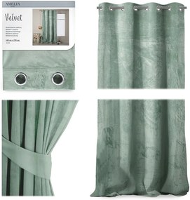 Draperie AmeliaHome Velvet, 140 x 270 cm, verde mentă