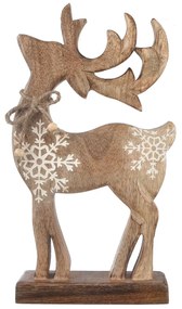 Decorațiune din lemn de mango 4Home Snowflake Deer, 33 cm
