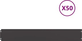 vidaXL Borduri de gazon 50 buc Negru 15x103 cm Oțel laminat la rece