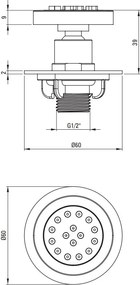 CASCADA Duza Rotundă de Duș incastrata NAC_F77K Finisaj: Oțel periat