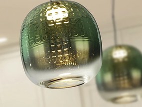 Lustra, Pendul LED modern sticla verde Mares 29cm
