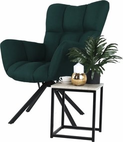 Scaun de design, ţesătură verde, KOMODO