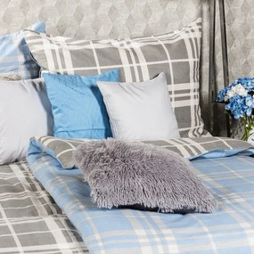 Lenjerie de pat din flanelă 4Home, Cub albastru, 140 x 220 cm, 70 x 90 cm