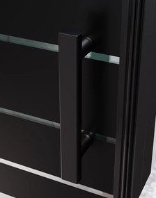 Madeira Black Pattern 80 ușă de duș care se deschide, 190cm, 6mm