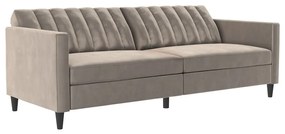 Canapea gri deschis cu tapițerie din catifea 207 cm Celine – Støraa