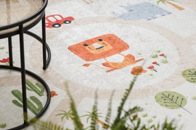BAMBINO 1165 covor lavabil Grădină zoologică pentru copii anti-alunecare bej - SECUNDAR-COTATI PRODUSUL