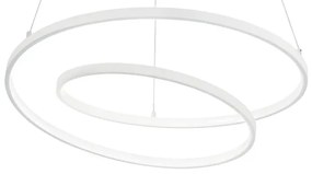 Lustra LED suspendata design modern circular OZ SP D60 ON-OFF BIANCO