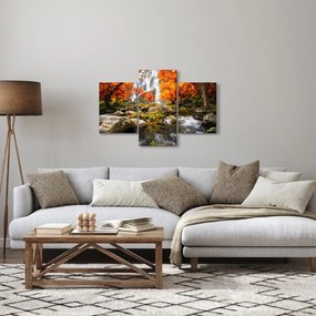 Tablou - Cascade în peisaj de toamnă, portocaliu (90x60 cm)