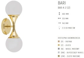 Aplica de perete design LUX realizata manual BARI
