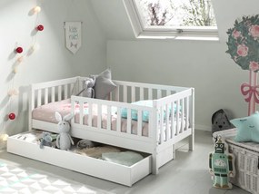 Set TODDLER format în Pat copii pentru copii mici (70 x 140 cm) cu sertar de depozitare.