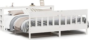 vidaXL Cadru de pat fără saltea, alb, 180x200 cm, lemn masiv pin