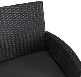 JAKS Mobilier din ratan negru Kent
