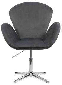 Scaun lounge gri din catifea, reglabil si elegant REL 406