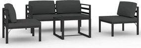 vidaXL Set mobilier de grădină cu perne, 5 piese, antracit, aluminiu