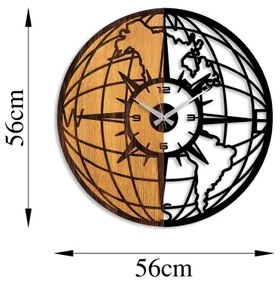 Ceas de perete d. 56 cm 1xAA lemn/metal