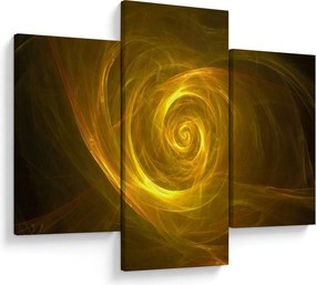 Tabloul cu spirala abstractă în galben (90x60 cm)
