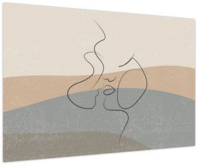 Tablou - Sărut de linie de artă (90x60 cm)