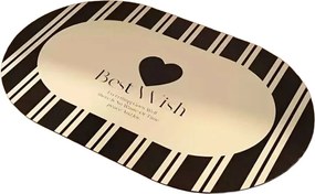 Covoraș de baie negru/crem 60x100 cm Best Wish – Foutastic