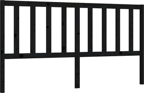 vidaXL Tăblie de pat, negru, 206x4x100 cm, lemn masiv de pin