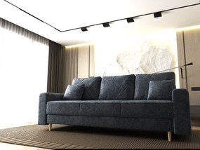 Canapea extensibilă dumonde cu ladă de depozitare si sezut confortabil din spuma high-density, Kronos Euphoria Grafit 210x100 cm