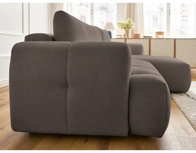 Colțar taupe extensibil/cu spațiu de depozitare (cu colț pe partea dreaptă/cu șezlong) Fuji – Bobochic Paris