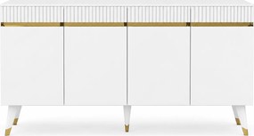 Comoda Defne, alb/auriu, PAL melaminat, 150x40x80 cm