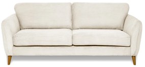 Canapea albă cu tapițerie din catifea reiată 206 cm Paris – Scandic