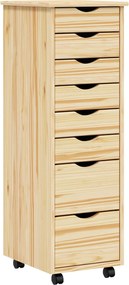 vidaXL Dulap mobil cu sertare MOSS Lac transparent 34 x 39 x 103 cm