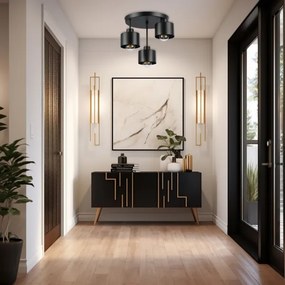 Lustră pe tijă 3xE27/35W/230V d. 30 cm negru