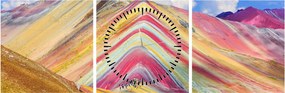 Tablou - Muntele Curcubeu, Peru (cu ceas) (90x30 cm)