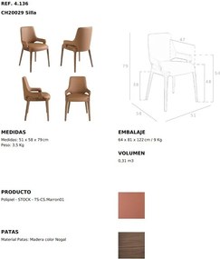 Scaun modern design italian Marron