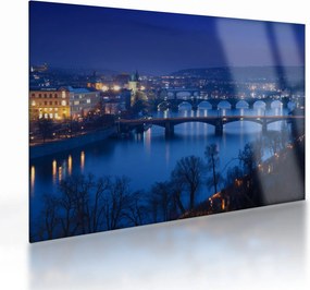 Tablou pe sticlă cu podurile din Praga (70x50 cm)