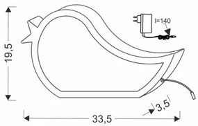Lampă de birou pentru copii BIRD LED/12W/230V roz