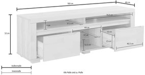 Comodă TV ~Woodsfera~ aspect modern, lemn natur, 160 cm lățime