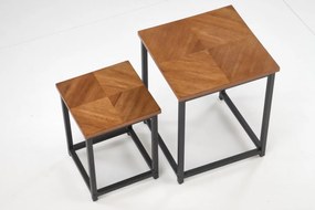 Set 2 mese de cafea Elza nuc/negru