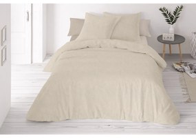 Lenjerie de pat din bumbac și in, bej deschis, 160 x 200 cm, 2 buc. 70 x 80 cm