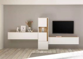 Set living ~Vegas~ format din 3 piese, in stil clasic, culoare alb-maro, 350 cm lățime