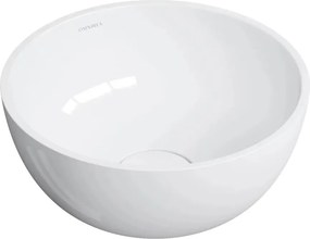 Lavoar pe blat Omnires Shell M+ finisaj alb lucios 35 cm