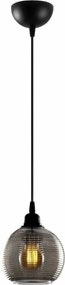 Lustra SMOKED 030, negru, metal/sticla, 15x31-114 cm