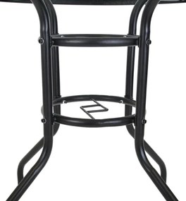 Masă de grădină ZWMT Ø 80 cm metal cu blat din sticlă