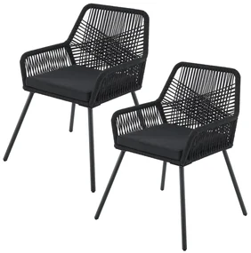 Juskys Scaune metalice Kastos 2 buc - negru