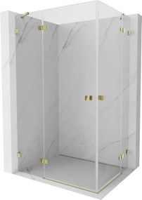 Mexen Lunar Duo cabină de duș cu deschidere stânga 120 x 100 cm, transparentă, aurie - 834-120L-100P-50-00