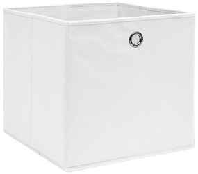 Cutii depozitare, 10 buc., alb, 28x28x28 cm, material netesut 10, Alb, 1