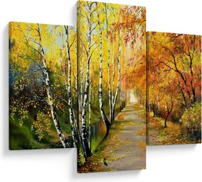 Tablou - Alee romantică de-a lungul apei, pictură în ulei (90x60 cm)