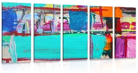Tablou 5-piese pictură abstractă